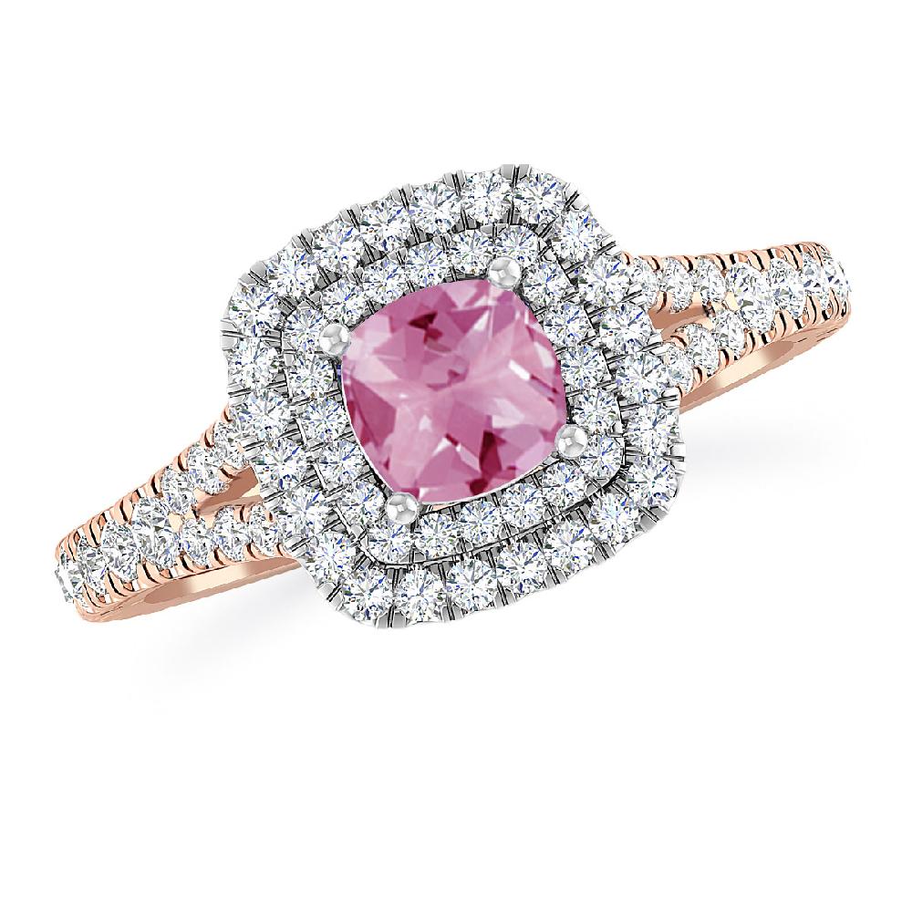 Rose Gold/White Gold - Pink Tourmaline