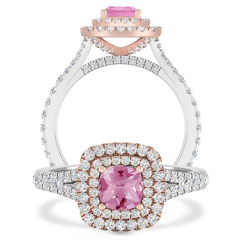 White Gold/Rose Gold - Pink Tourmaline