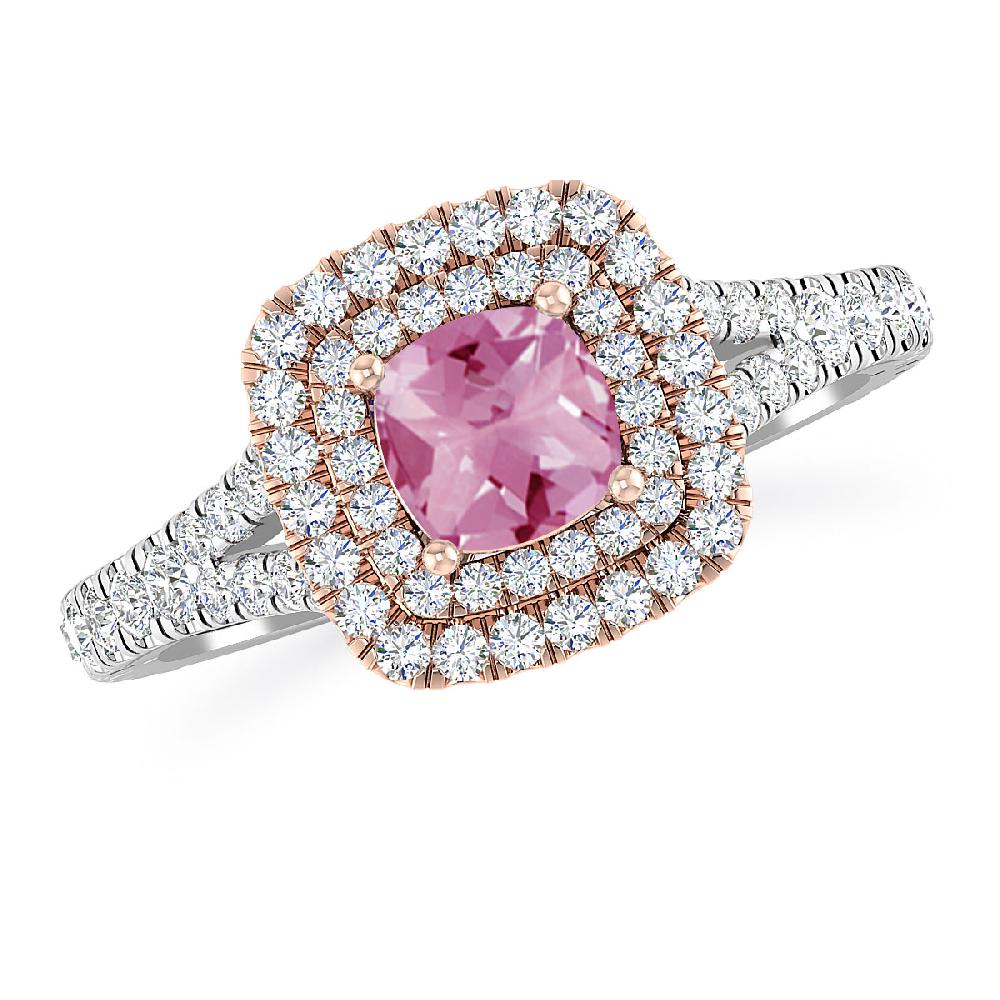 White Gold/Rose Gold - Pink Tourmaline