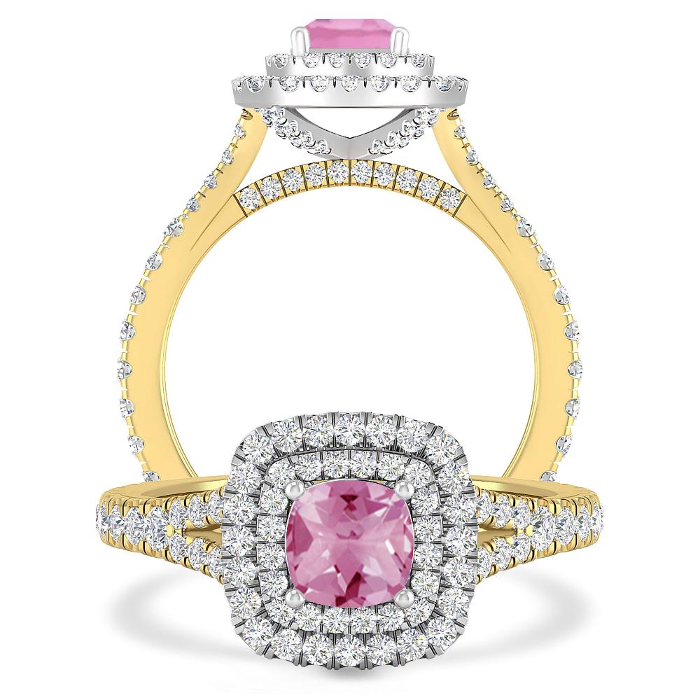 Yellow Gold/White Gold - Pink Tourmaline