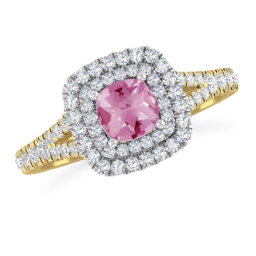 Yellow Gold/White Gold - Pink Tourmaline