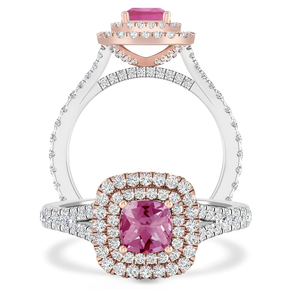 White Gold/Rose Gold - Pink Tourmaline