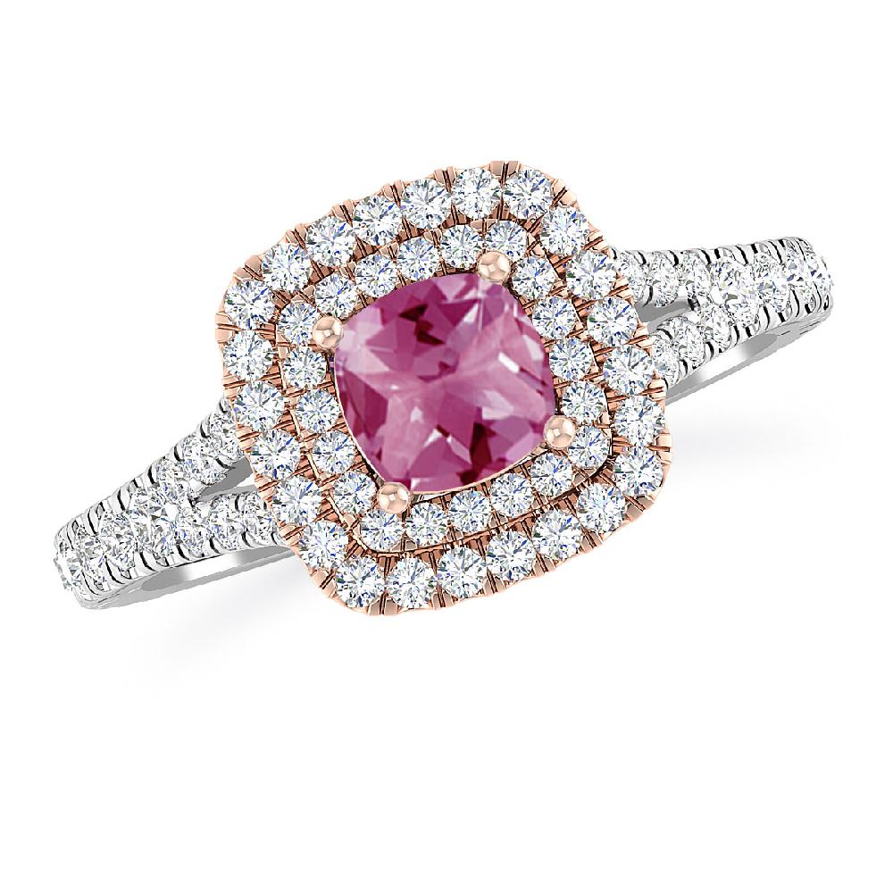 White Gold/Rose Gold - Pink Tourmaline