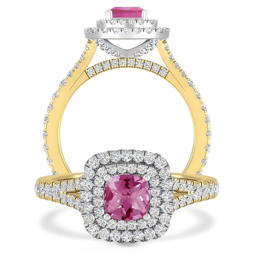 Yellow Gold/White Gold - Pink Tourmaline