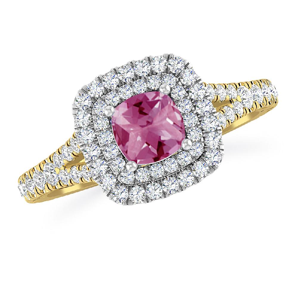 Yellow Gold/White Gold - Pink Tourmaline