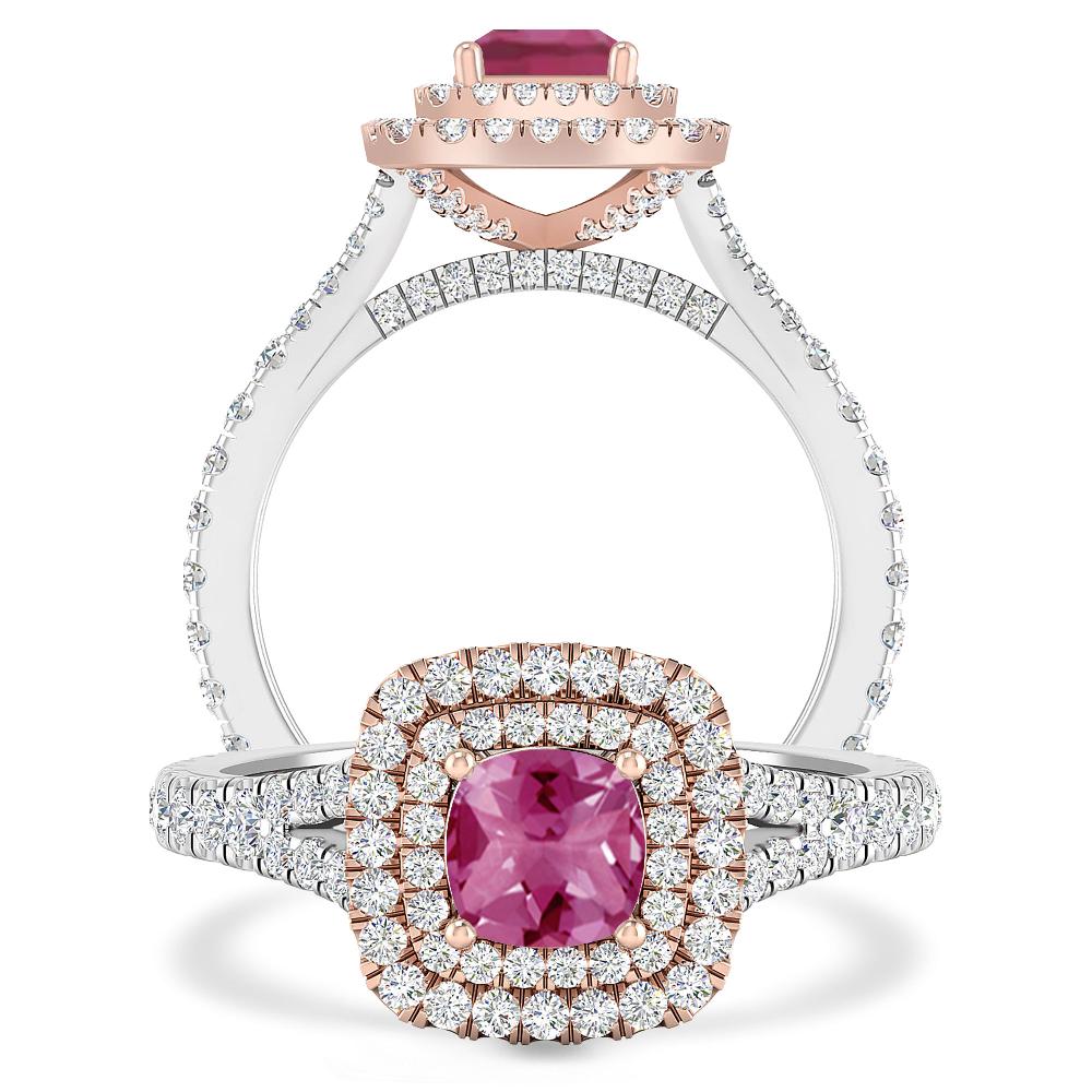 White Gold/Rose Gold - Pink Tourmaline