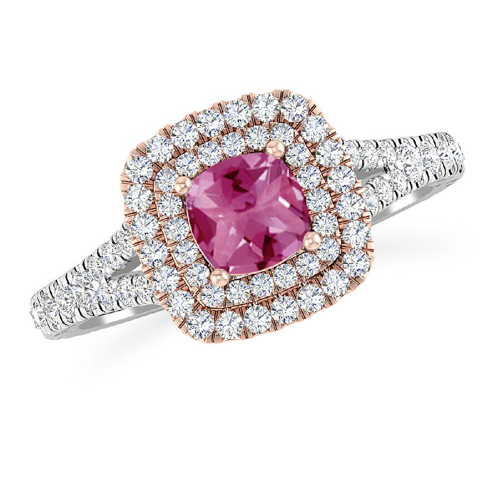 White Gold/Rose Gold - Pink Tourmaline