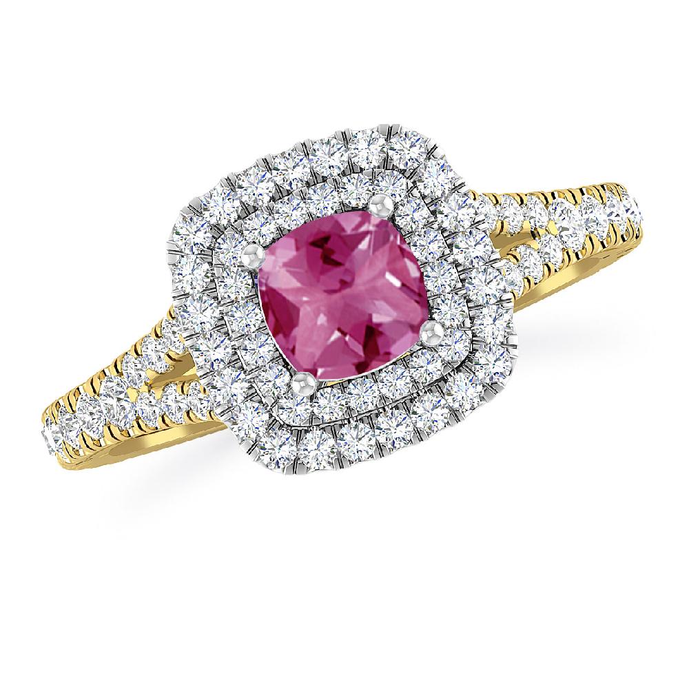 Yellow Gold/White Gold - Pink Tourmaline