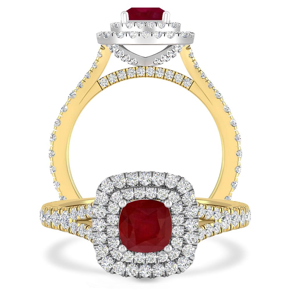 Yellow Gold/White Gold - Ruby