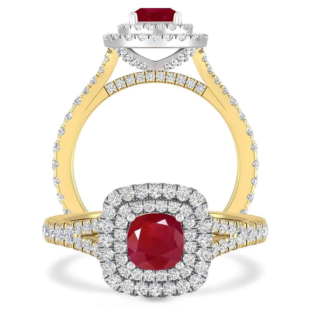 Yellow Gold/White Gold - Ruby