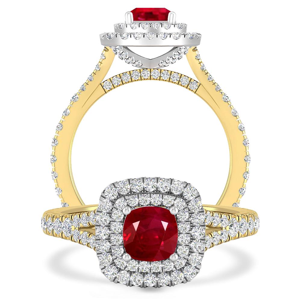 Yellow Gold/White Gold - Ruby