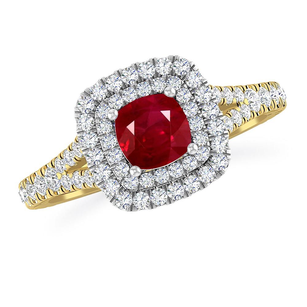 Yellow Gold/White Gold - Ruby