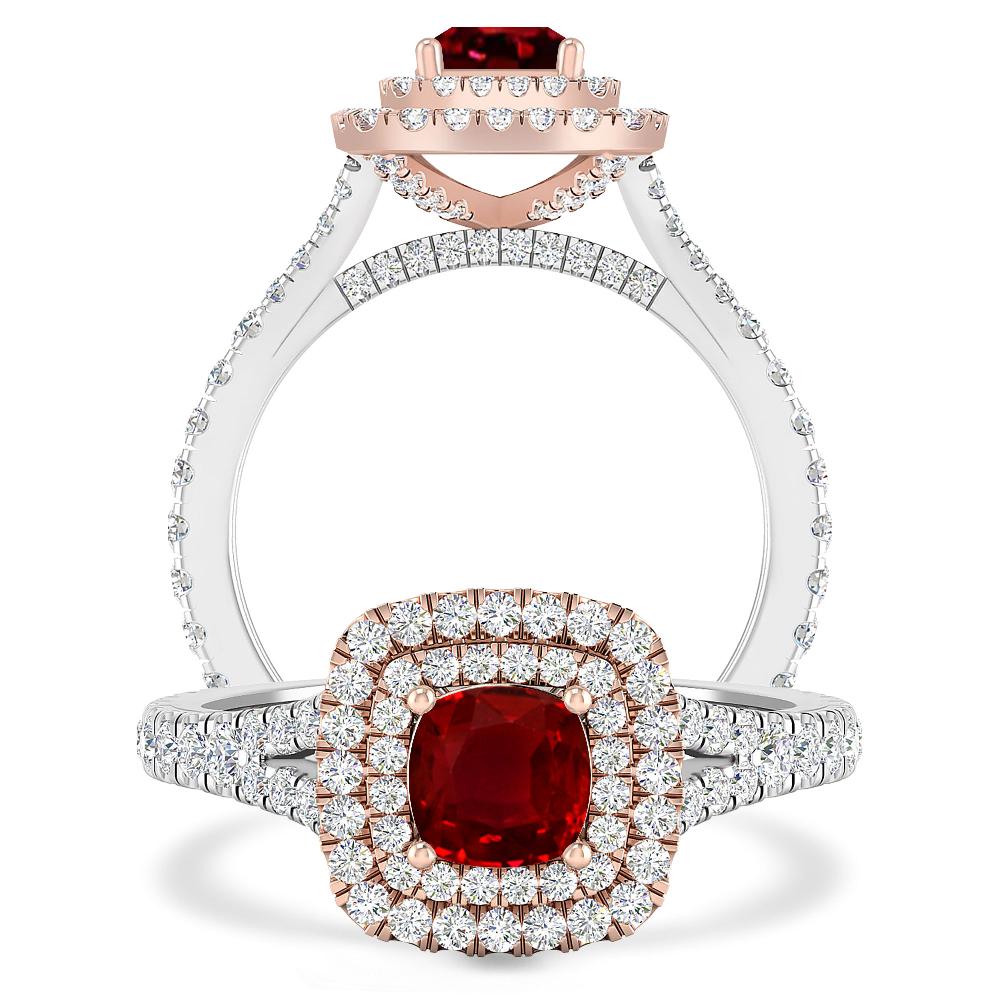 White Gold/Rose Gold - Ruby