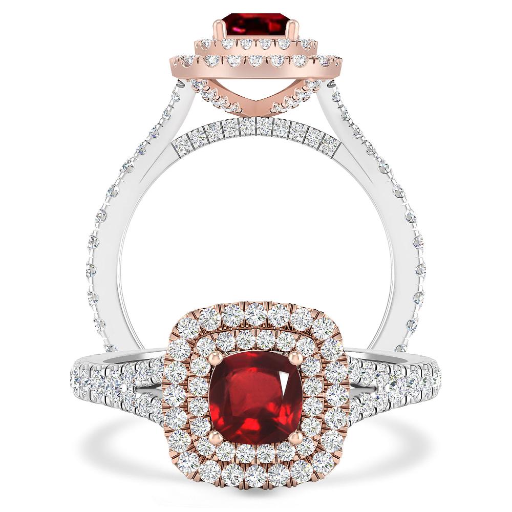 White Gold/Rose Gold - Ruby