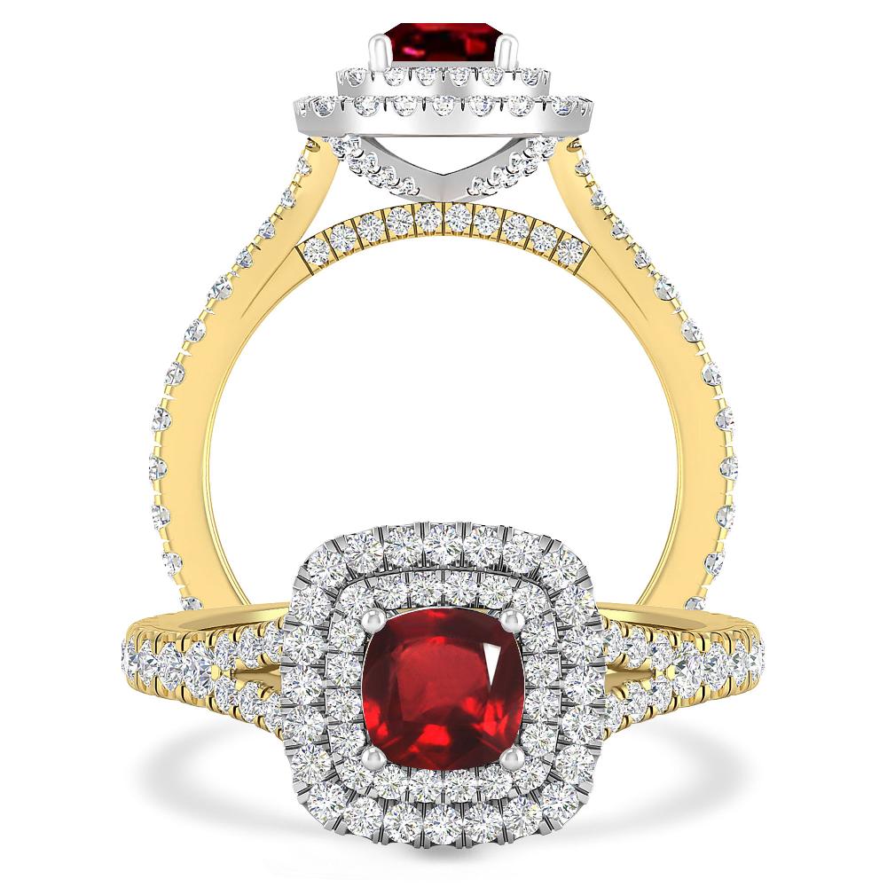 Yellow Gold/White Gold - Ruby