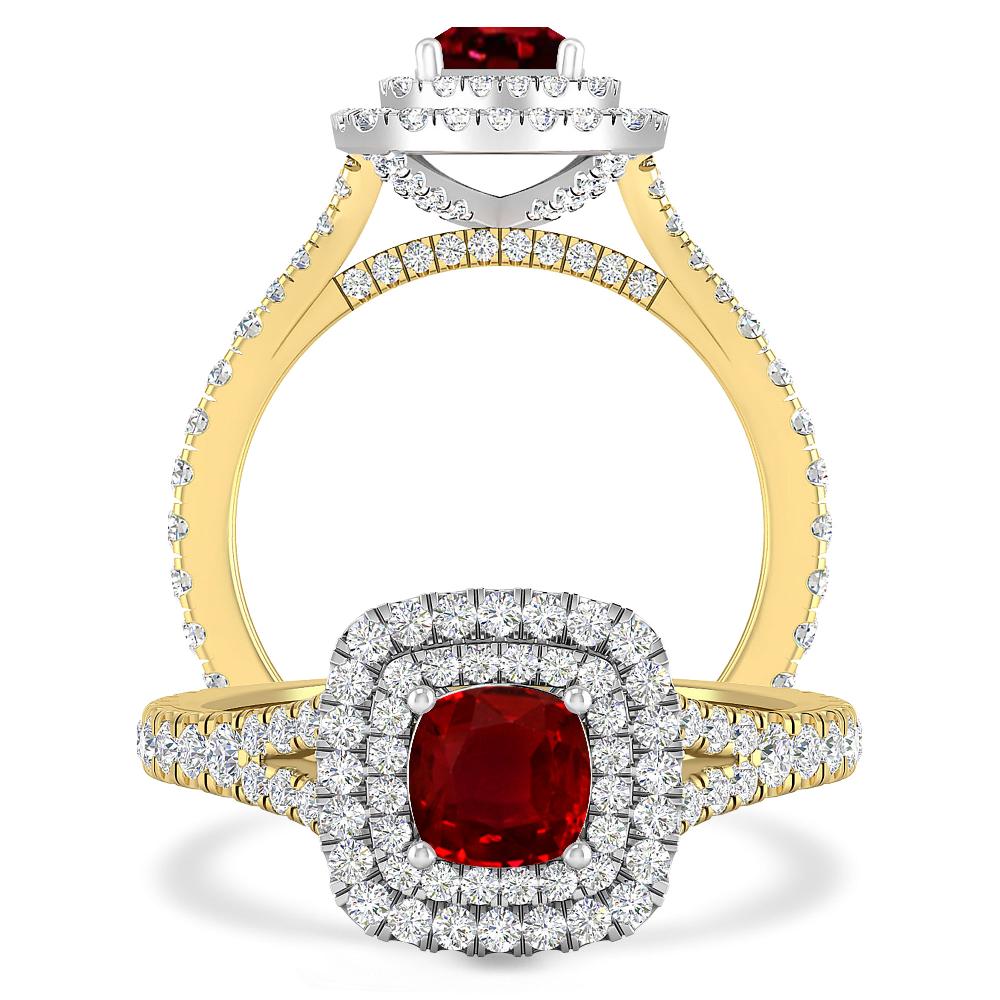 Yellow Gold/White Gold - Ruby