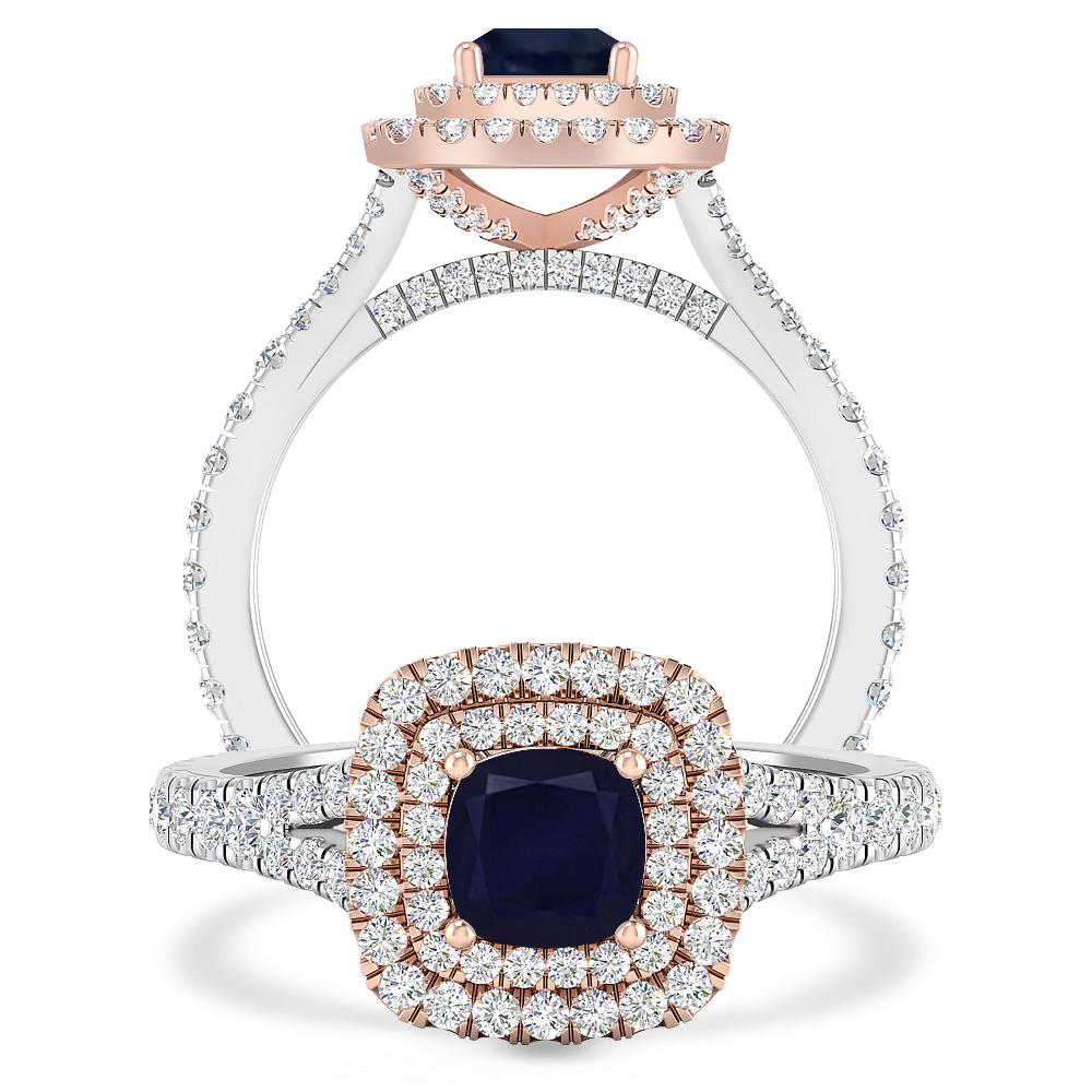 White Gold/Rose Gold - Sapphire