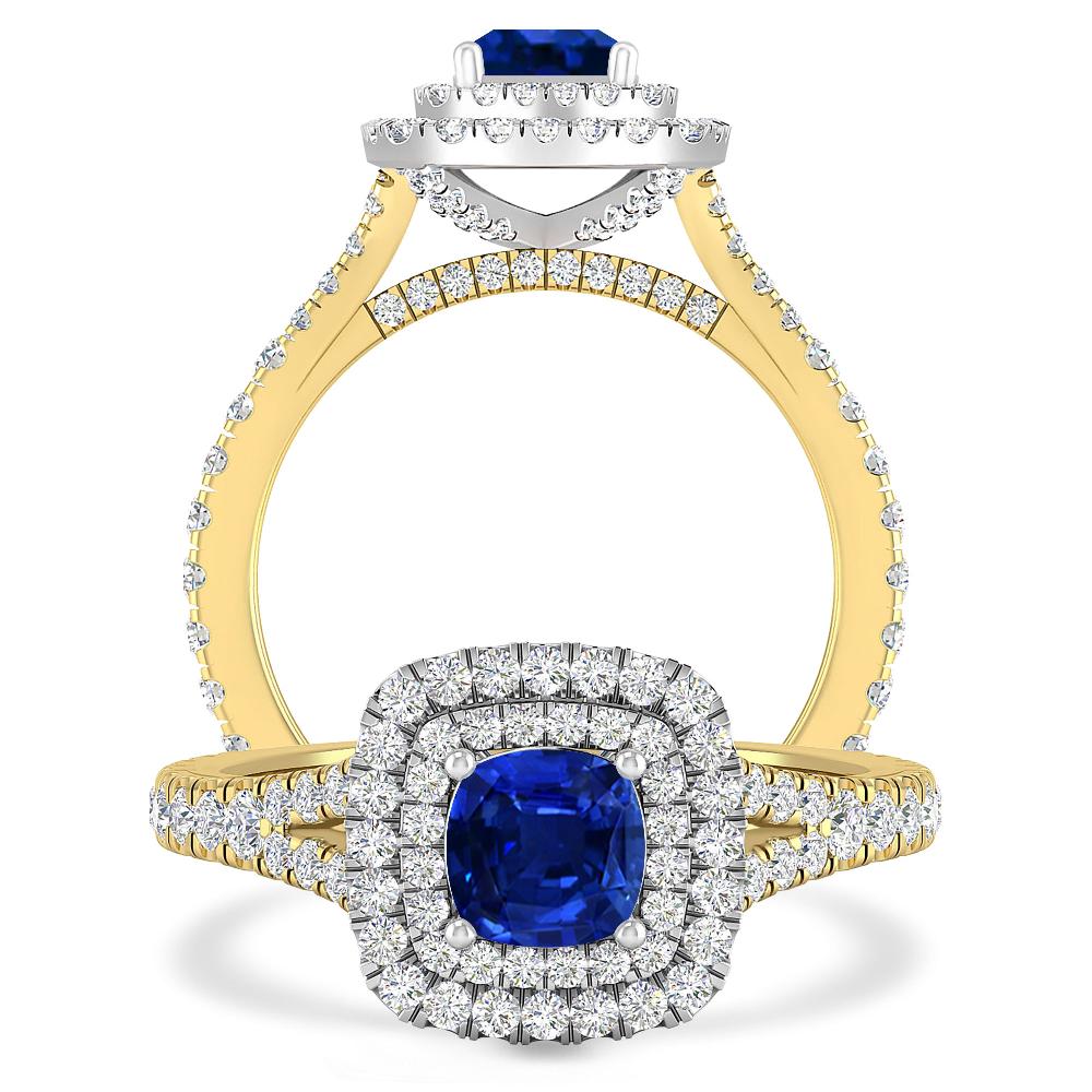 Yellow Gold/White Gold - Sapphire