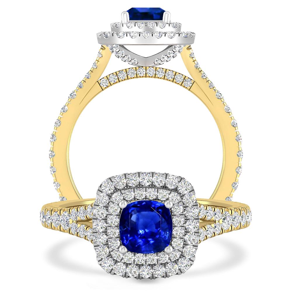 Yellow Gold/White Gold - Sapphire