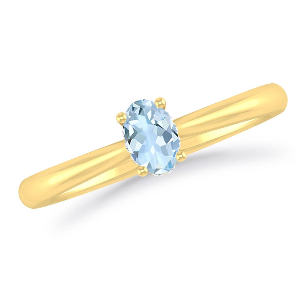 Yellow Gold - Aquamarine