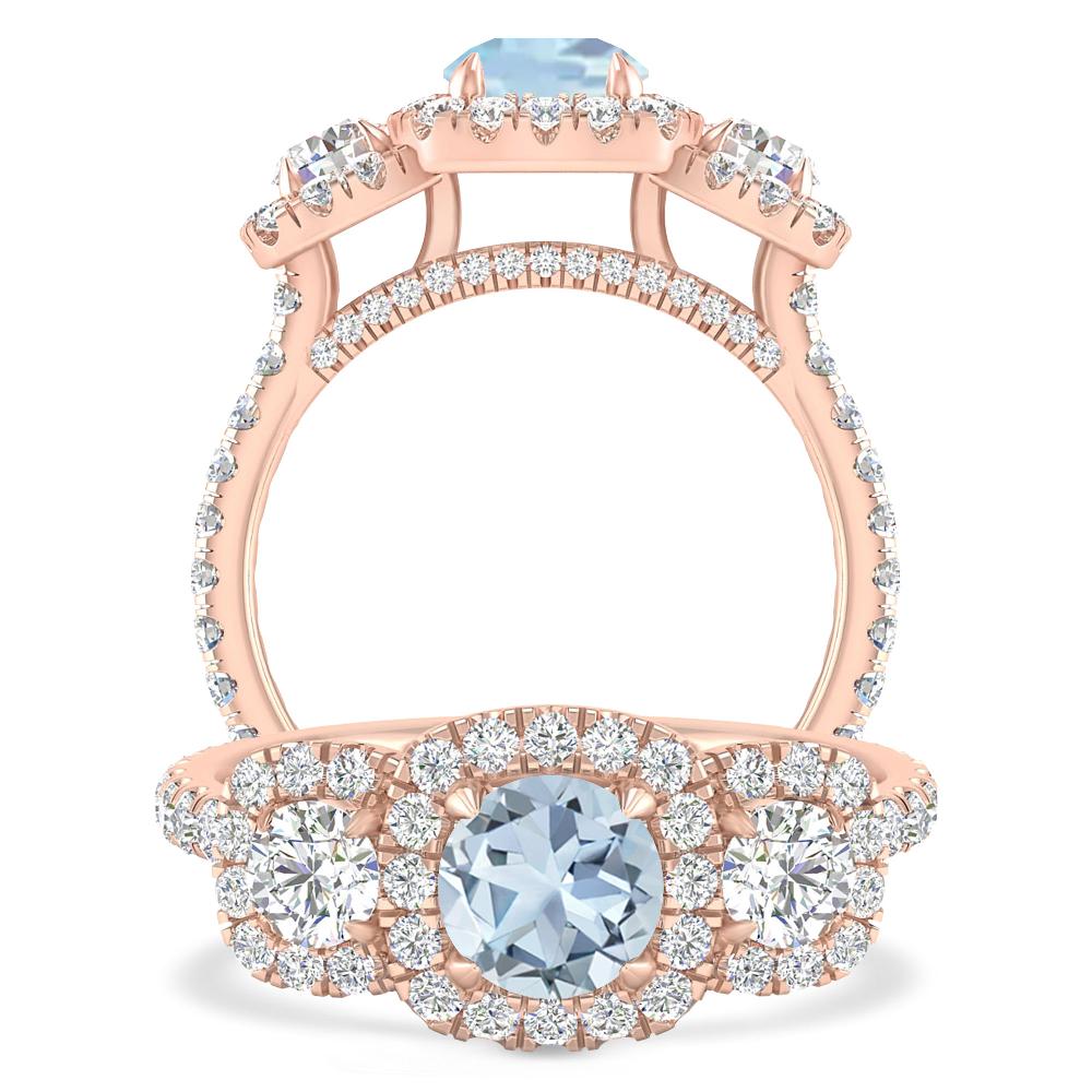 Rose Gold - Aquamarine