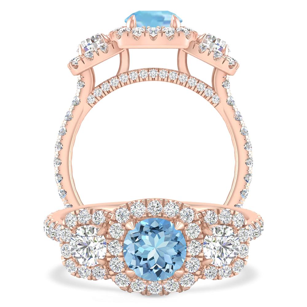 Rose Gold - Aquamarine