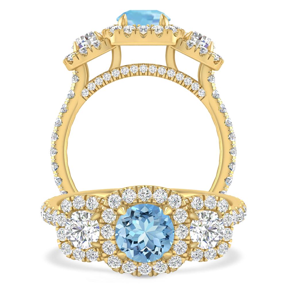 Yellow Gold - Aquamarine