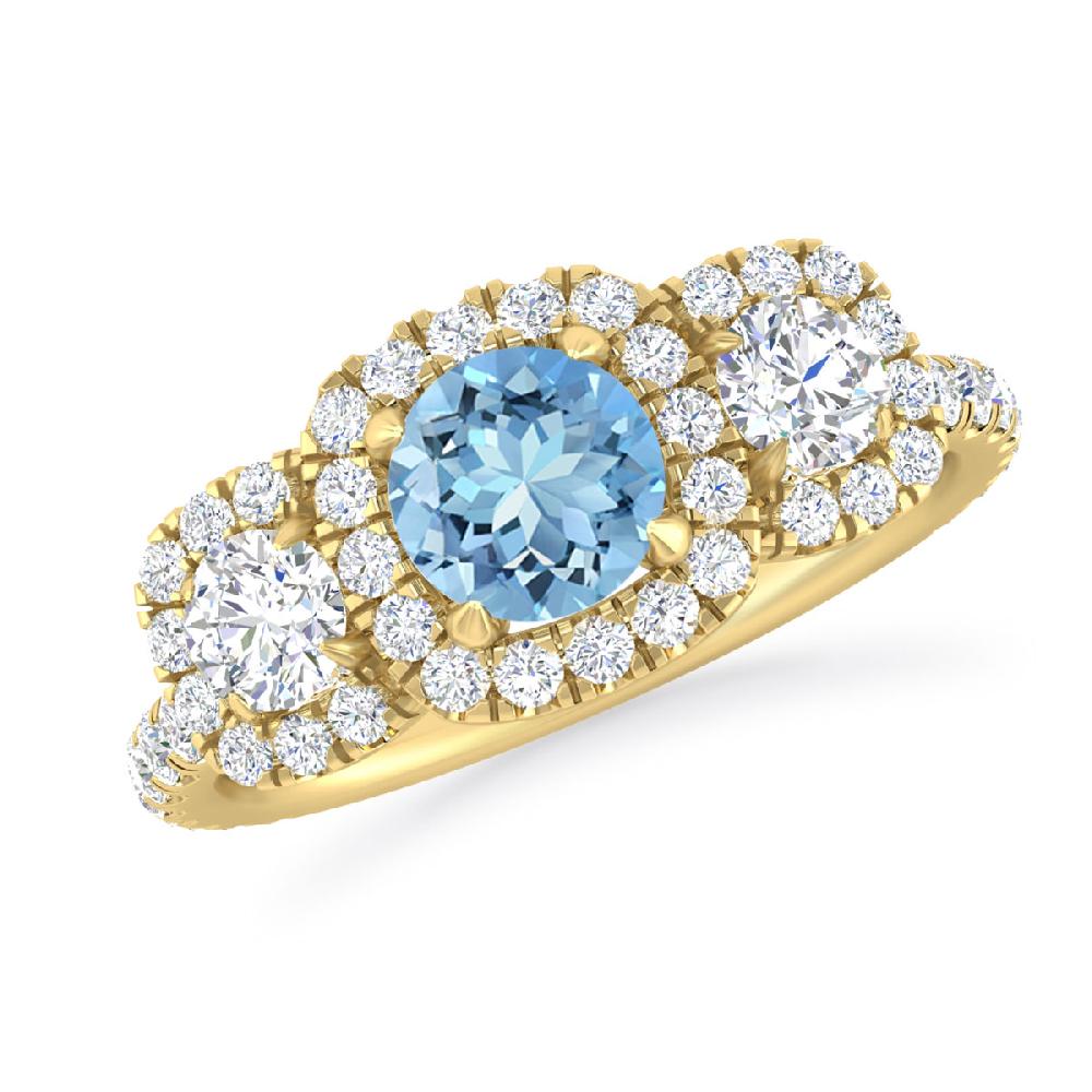 Yellow Gold - Aquamarine