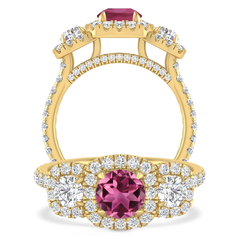 Yellow Gold - Pink Tourmaline