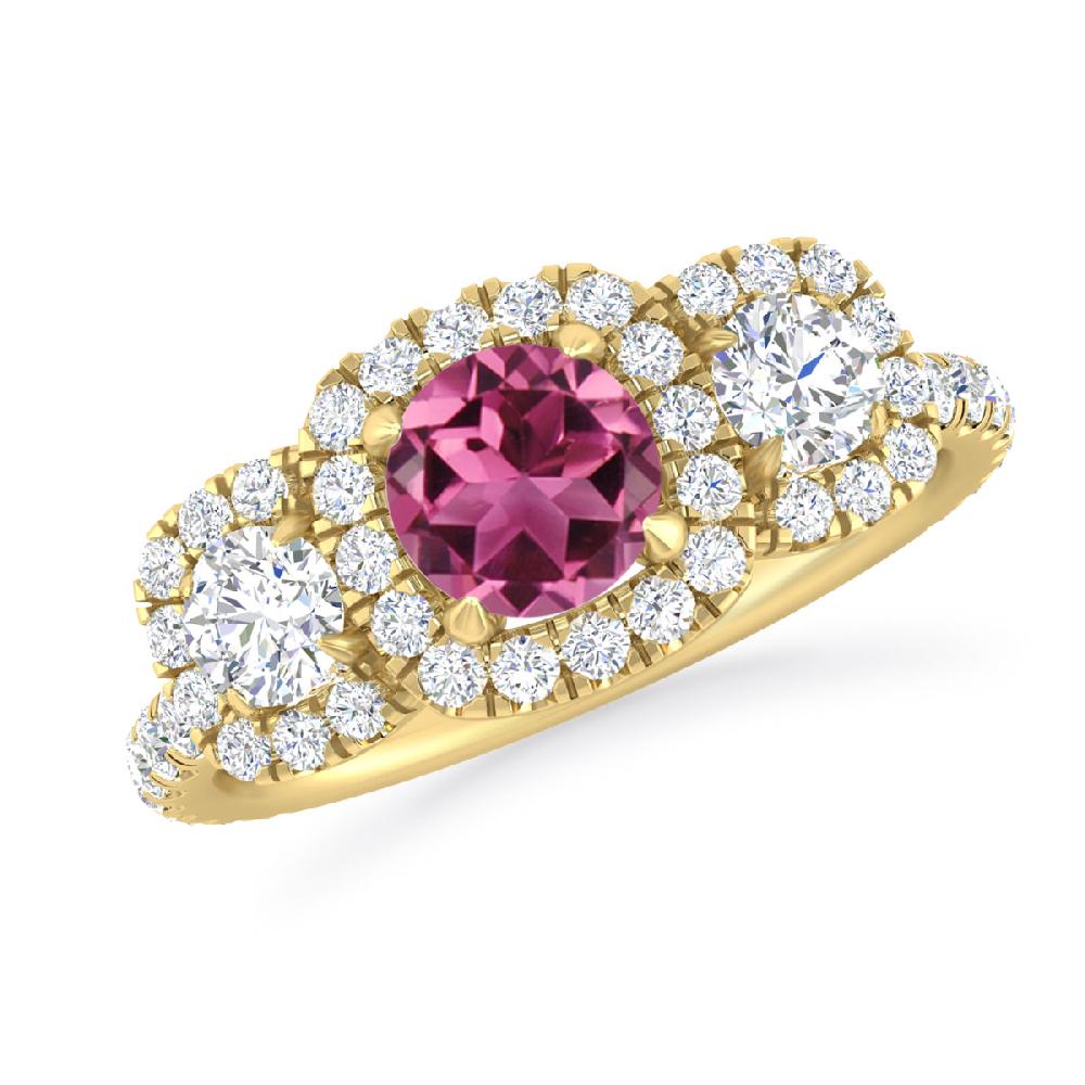 Yellow Gold - Pink Tourmaline