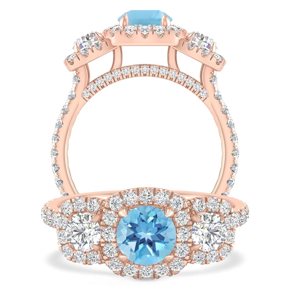 Rose Gold - Blue Topaz