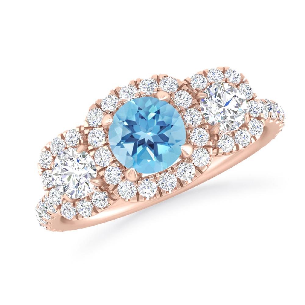 Rose Gold - Blue Topaz