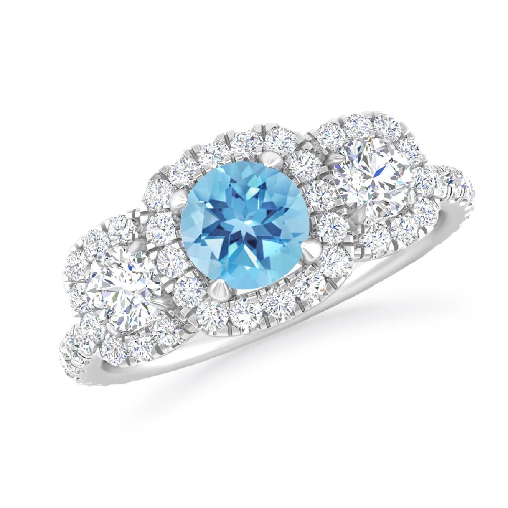 White Gold - Blue Topaz