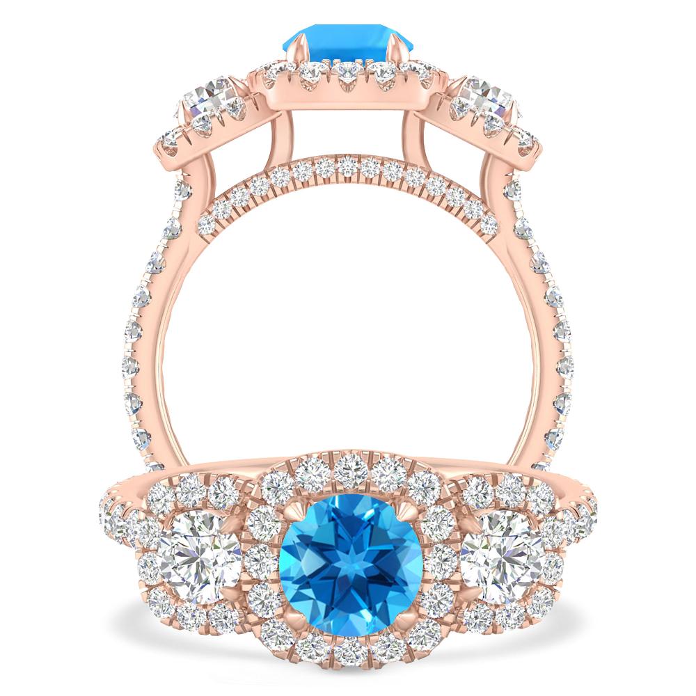 Rose Gold - Blue Topaz