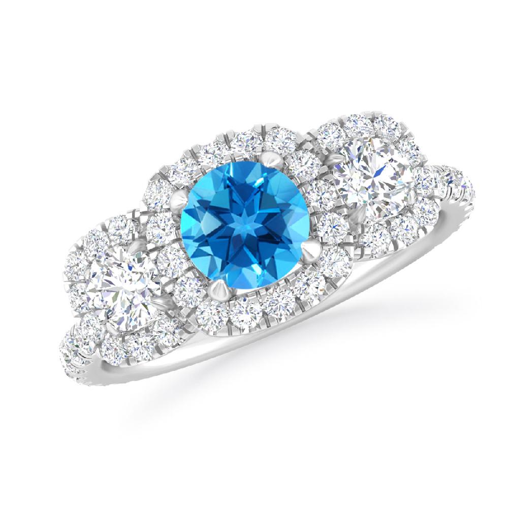 White Gold - Blue Topaz