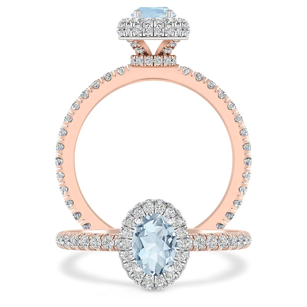 Rose Gold - Aquamarine