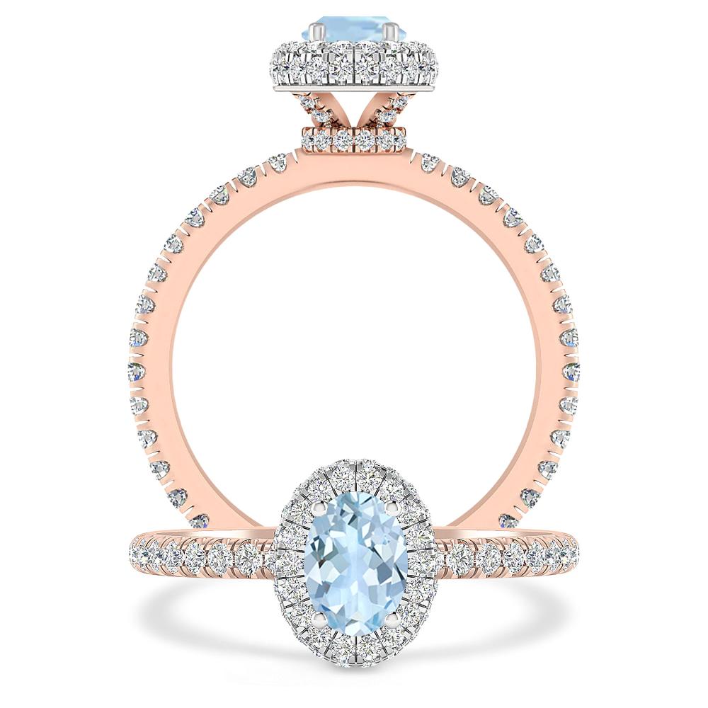 Rose Gold - Aquamarine