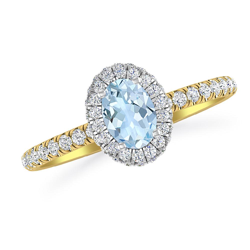 Yellow Gold - Aquamarine