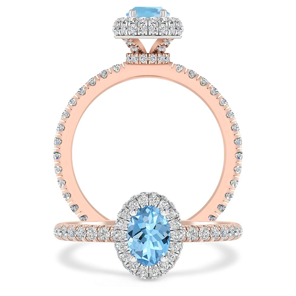 Rose Gold - Aquamarine