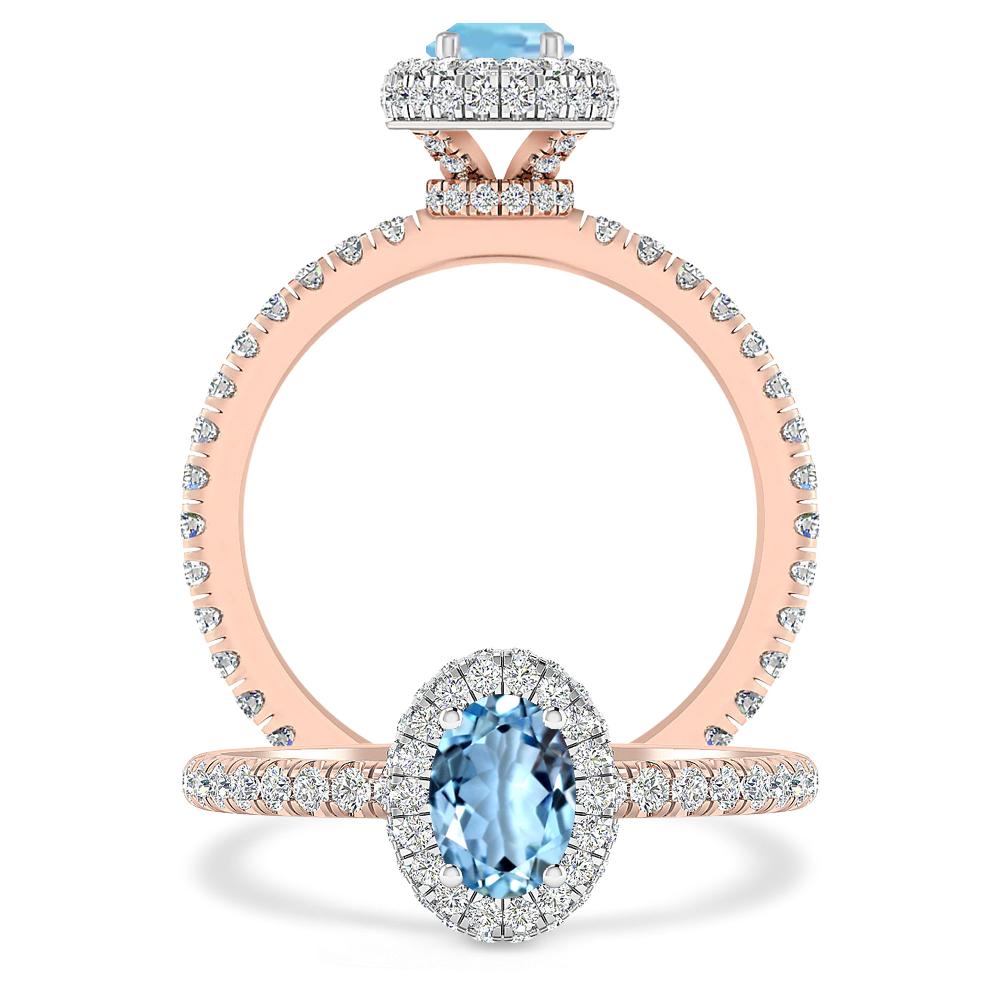 Rose Gold - Aquamarine