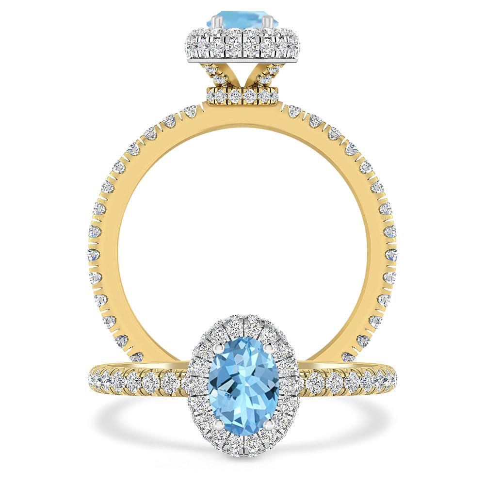 Yellow Gold - Aquamarine