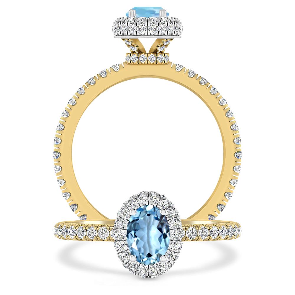 Yellow Gold - Aquamarine