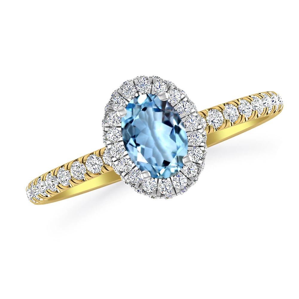 Yellow Gold - Aquamarine