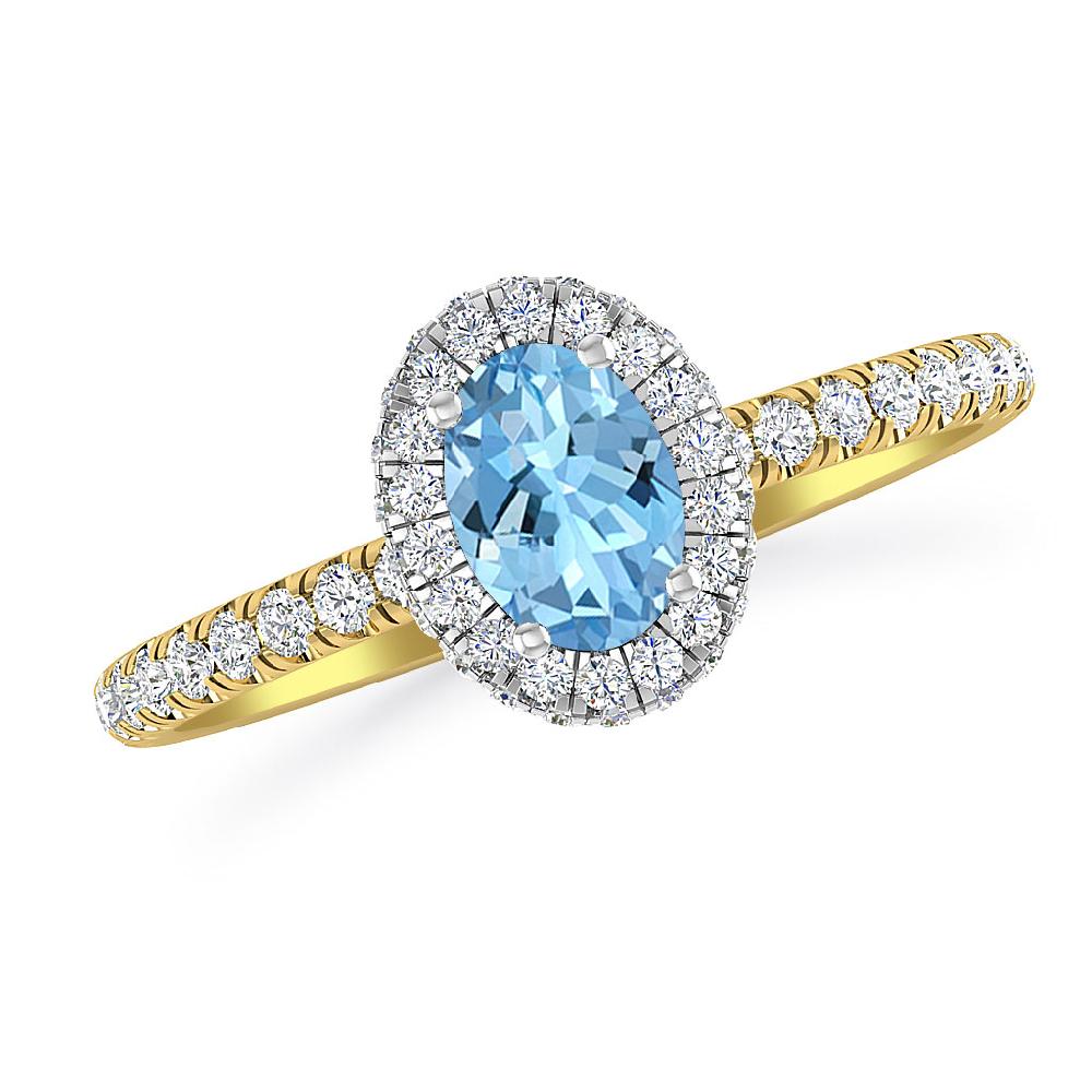 Yellow Gold - Aquamarine