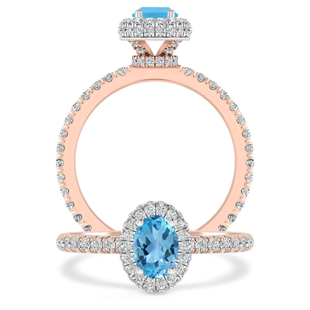 Rose Gold - Blue Topaz