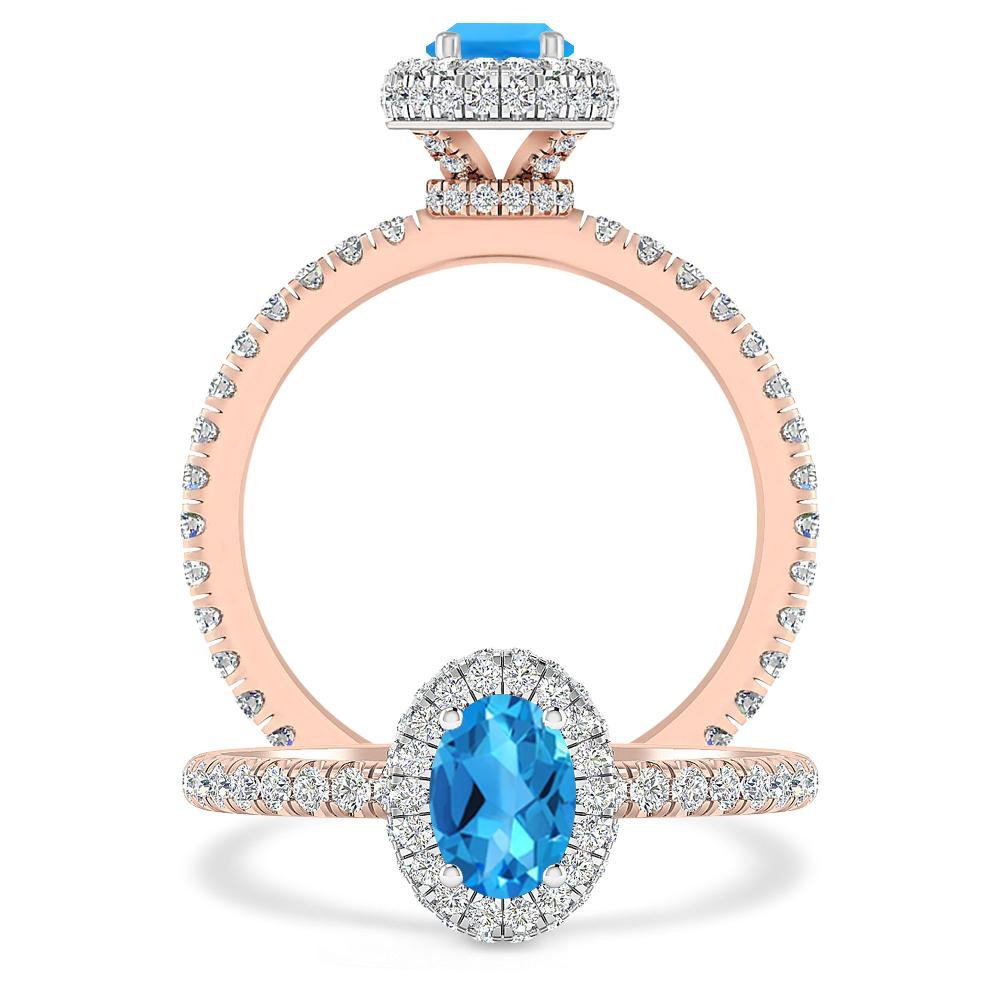 Rose Gold - Blue Topaz