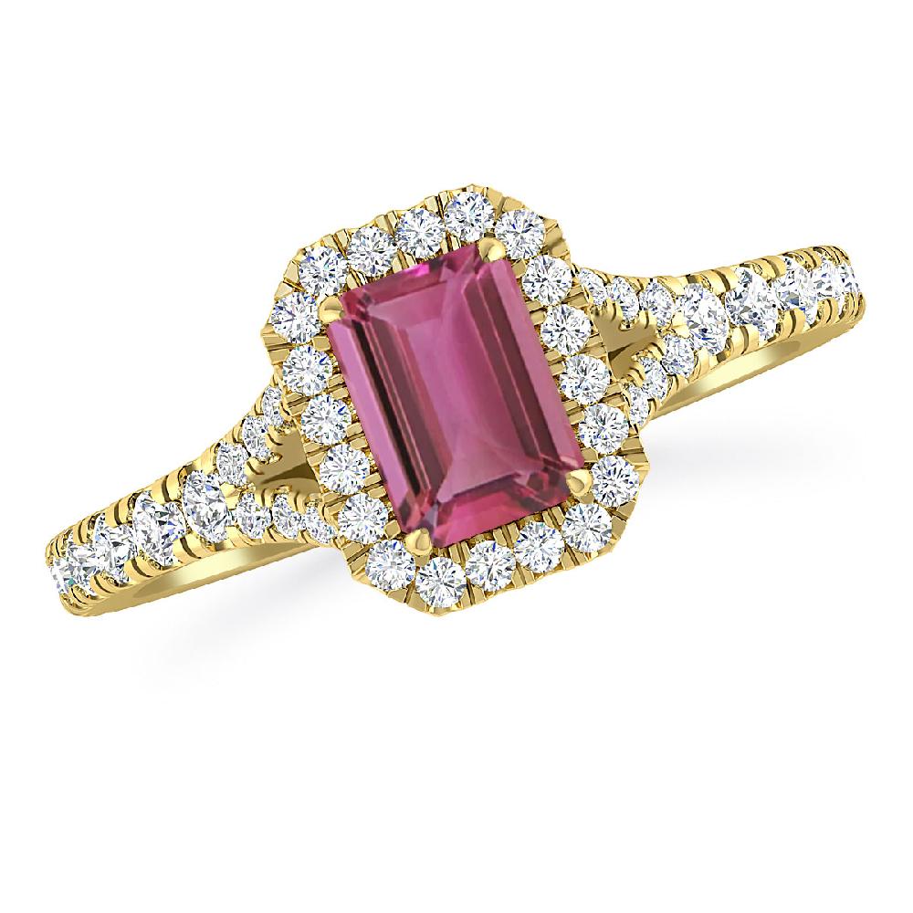 Yellow Gold - Pink Tourmaline