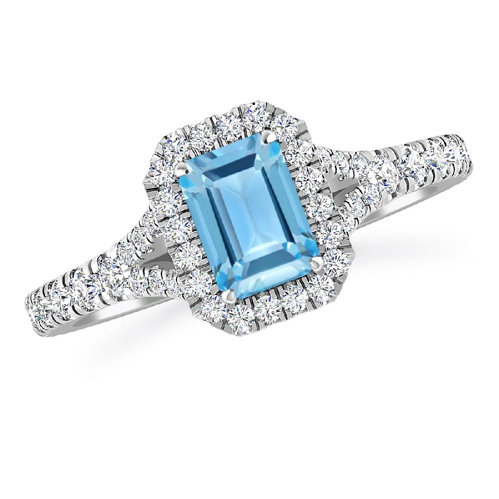 White Gold - Blue Topaz