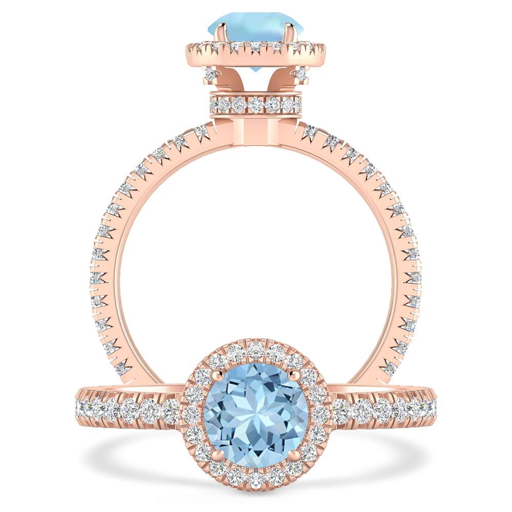 Rose Gold - Aquamarine