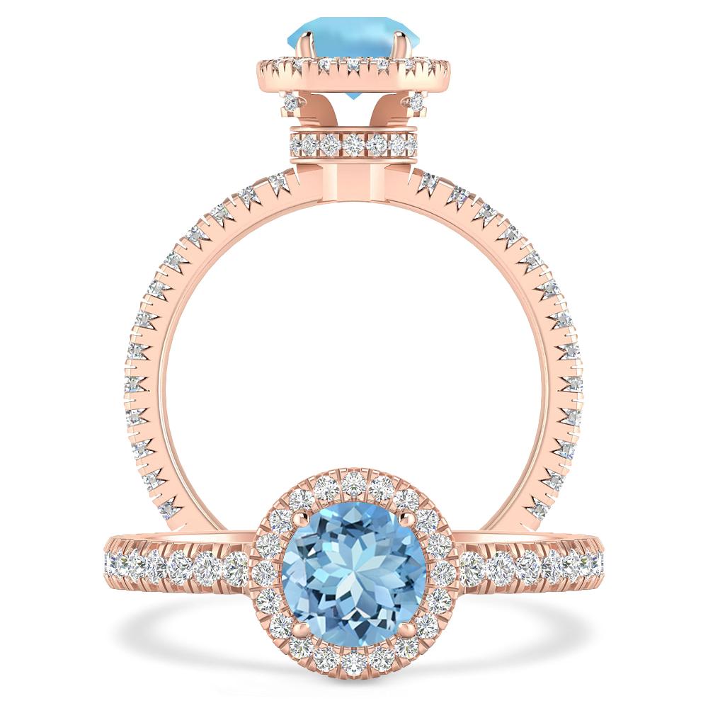 Rose Gold - Aquamarine